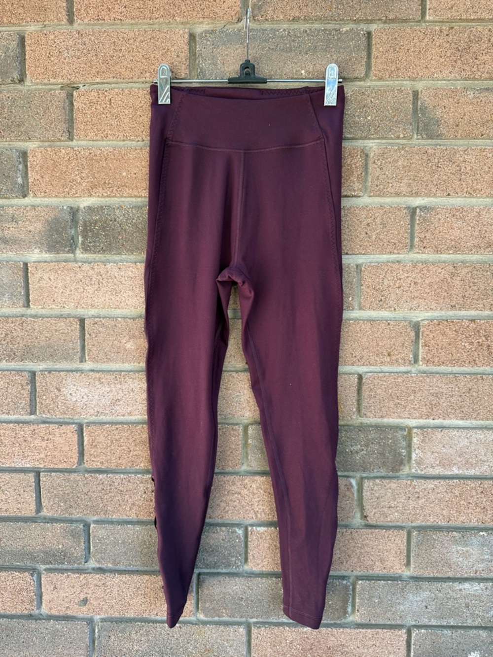 Victoria's Secret Plum Leggings Size 4 with Cross Mesh Detail Size 4